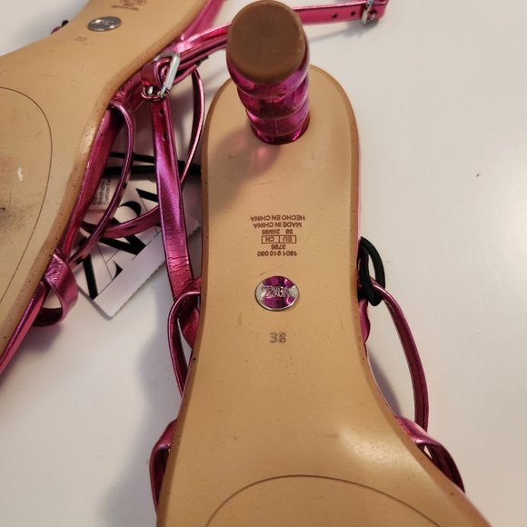 Zara hot pink sandals with geometric heel - Picture 6 of 7